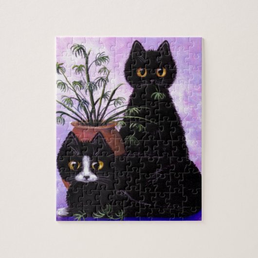 Funny Cats Black Tuxedo Creationarts Legpuzzel (Verticaal)