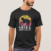 Funny Cats & Board Games Retro Hobby T-shirt (Voorkant)