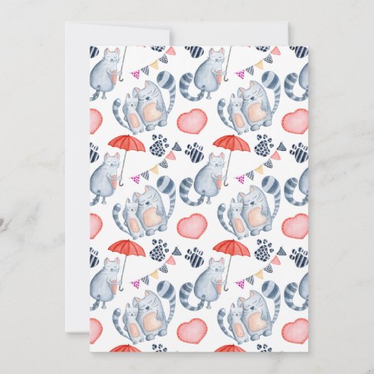 Funny Cats Bridal Shower Invitation Purrfeces Love Kaart (Achterkant)