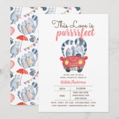 Funny Cats Bridal Shower Invitation Purrfeces Love Kaart (Voorkant / Achterkant)