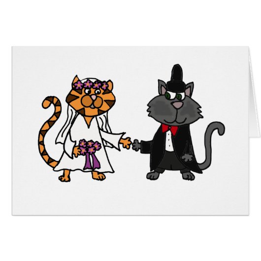 Funny Cats Bride en Groom bruiloft Art (Voorkant Horizontaal)