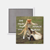 Funny Cats Caption Attack Hug Magneet (Voorkant / Achterkant)