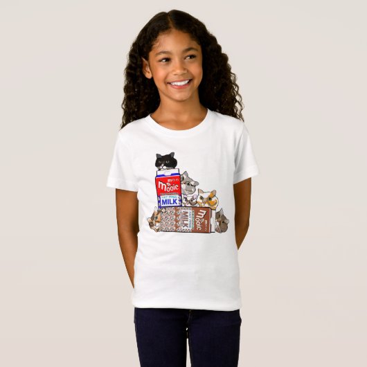 Funny Cats & Chocolate Milk Kinder T-shirt (Voorkant volledig)