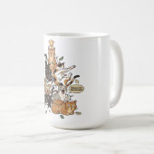 Funny Cats Christmas Tree Tangled Lights Holiday Koffiemok (Voorkant rechts)