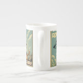 Funny cats comic book alien abduction sci-fi porselein kop (Achterkant)