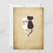 Funny Cats Couple Wedding Invitation Kaart (Achterkant)