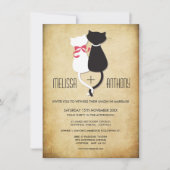  Funny Cats Couple Wedding Invitation Kaart (Voorkant)