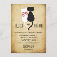 Funny Cats Couple Wedding Invitation