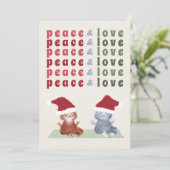 Funny Cats Couple Yoga Meditation Cute Kerstmis Feestdagenkaart (Staand voorkant)