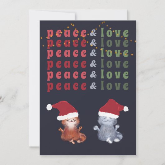Funny Cats Couple Yoga Meditation Cute Kerstmis Feestdagenkaart (Voorkant)