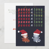 Funny Cats Couple Yoga Meditation Cute Kerstmis Feestdagenkaart (Voorkant / Achterkant)