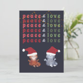Funny Cats Couple Yoga Meditation Cute Kerstmis Feestdagenkaart (Staand voorkant)