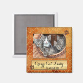 Funny Cats Crazy Cat Lady Photo Magnet (Voorkant / Achterkant)