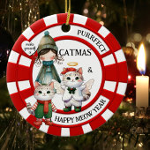 Funny Cats Crazy Cat Lady Schattige Kerst Keramisch Ornament