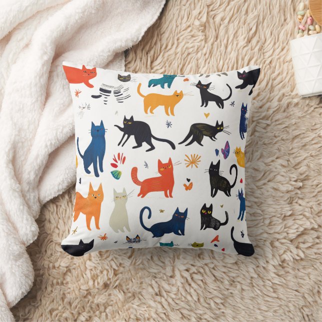Funny Cats Decoratief Kussen – Schattige & speels  (Deken)