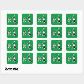 Funny Cats die cricket spelen Vierkante Sticker (Vel)