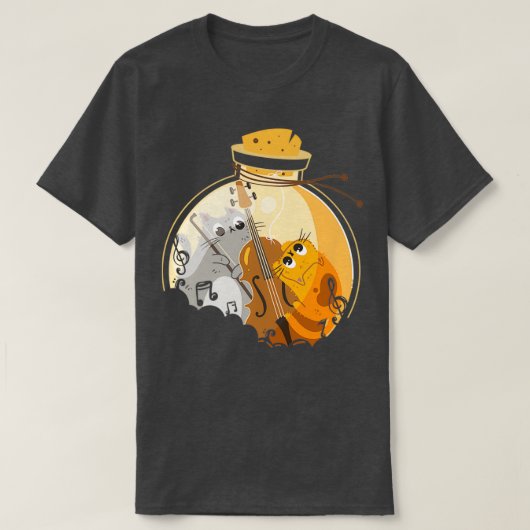 Funny Cats die Violin spelen T-shirt (Design voorkant)