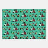 Funny Cats Draag kerstbeestjes Trio Inpakpapier Vel (Voorkant 3)