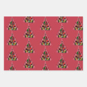 Funny Cats Draag kerstbeestjes Trio Inpakpapier Vel (Voorkant 2)