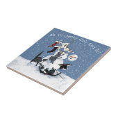 Funny cats en Sneeuwman op maat 4 Tegeltje (Zijkant)
