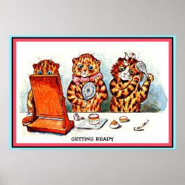 Funny Cats Grooming as Humans  door Wain Cpy Poster