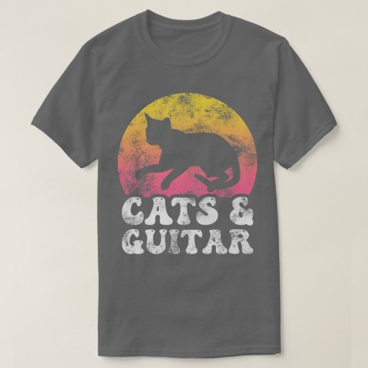 Funny Cats & Guitar  Retro Hobby327 T-shirt (Design voorkant)