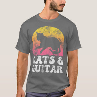 Funny Cats & Guitar  Retro Hobby327 T-shirt