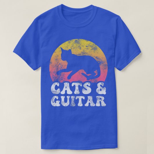 Funny Cats & Guitar  Retro Hobby328 T-shirt (Design voorkant)
