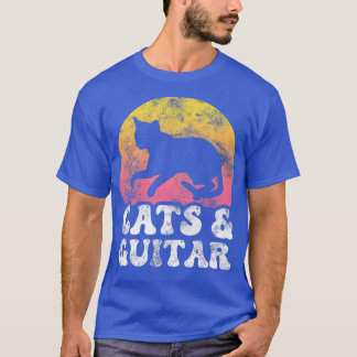 Funny Cats & Guitar  Retro Hobby328 T-shirt