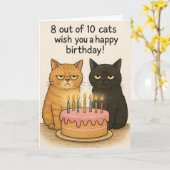 Funny cats Happy Birthday card  Kaart (Gele Bloem)