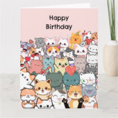 Funny Cats Happy Birthday Gepersonaliseerde Kaart (Voorkant)
