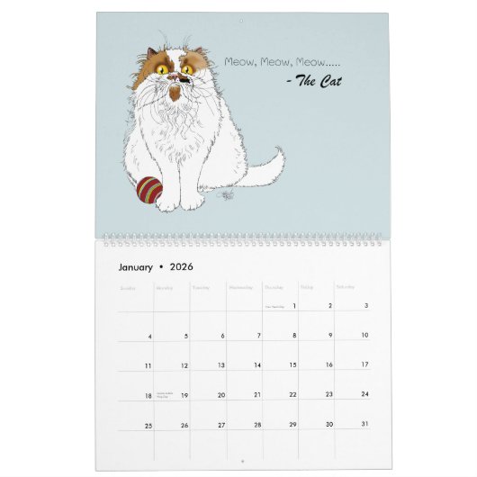 Funny Cats Humour Calendar 2026 Kalender (Jan 2026)