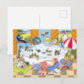 Funny Cats in Bath 601 Briefkaart (Voorkant / Achterkant)