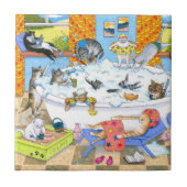 Funny Cats in Bath 601 Tegeltje (Voorkant)