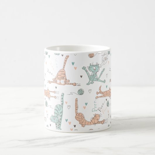 Funny Cats in Cute Style Koffiemok (Center)