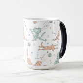 Funny Cats in Cute Style Magische Mok (Voorkant rechts)