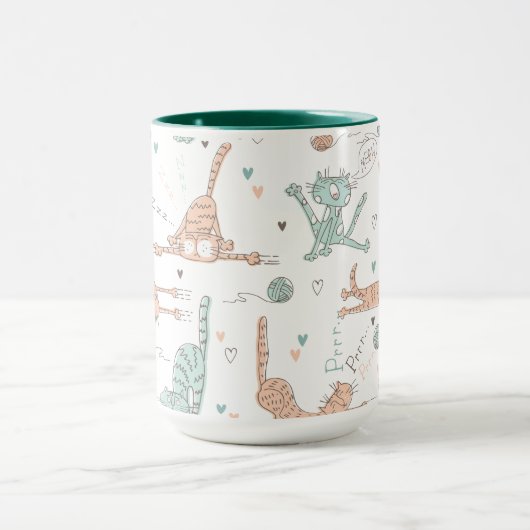 Funny Cats in Cute Style Mok (Midden)