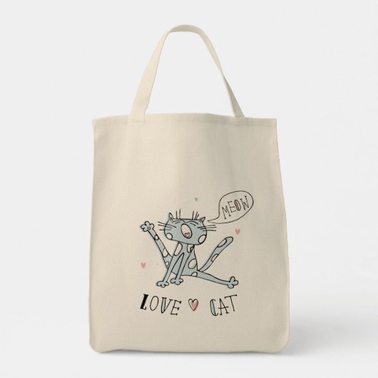 Funny Cats in Cute Style Tote Bag (Achterkant)