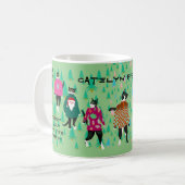Funny Cats in Ugly KerstSweaters green Koffiemok (Voorkant links)