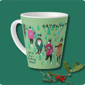 Funny Cats in Ugly KerstSweaters green Latte Mok