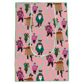 Funny Cats in Ugly KerstSweaters roze Medium Cadeauzakje (Achterkant)