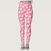 Funny Cats in Yoga Poses Positions Pattern roze Leggings (Voorkant)