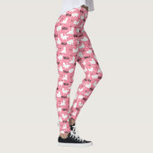 Funny Cats in Yoga Poses Positions Pattern roze Leggings (Rechts)