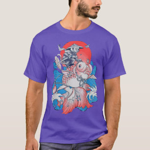 Funny Cats japan cat Samurai Cat Japans rood T-shirt