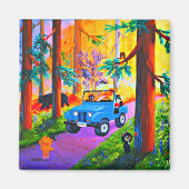 Funny Cats Jeep Creationarts Magneet (Voorkant)