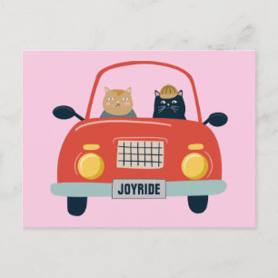 Funny Cats Joyride in Cat Car Briefkaart