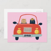 Funny Cats Joyride in Cat Car Briefkaart (Voorkant / Achterkant)