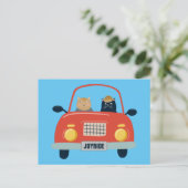 Funny Cats Joyride in Cat Car Briefkaart (Staand voorkant)