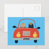 Funny Cats Joyride in Cat Car Briefkaart (Voorkant / Achterkant)