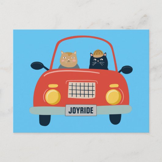 Funny Cats Joyride in Cat Car Briefkaart (Voorkant)